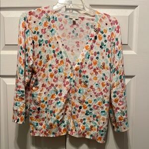 Talbots Floral Bumble bee 🐝 Cardigan